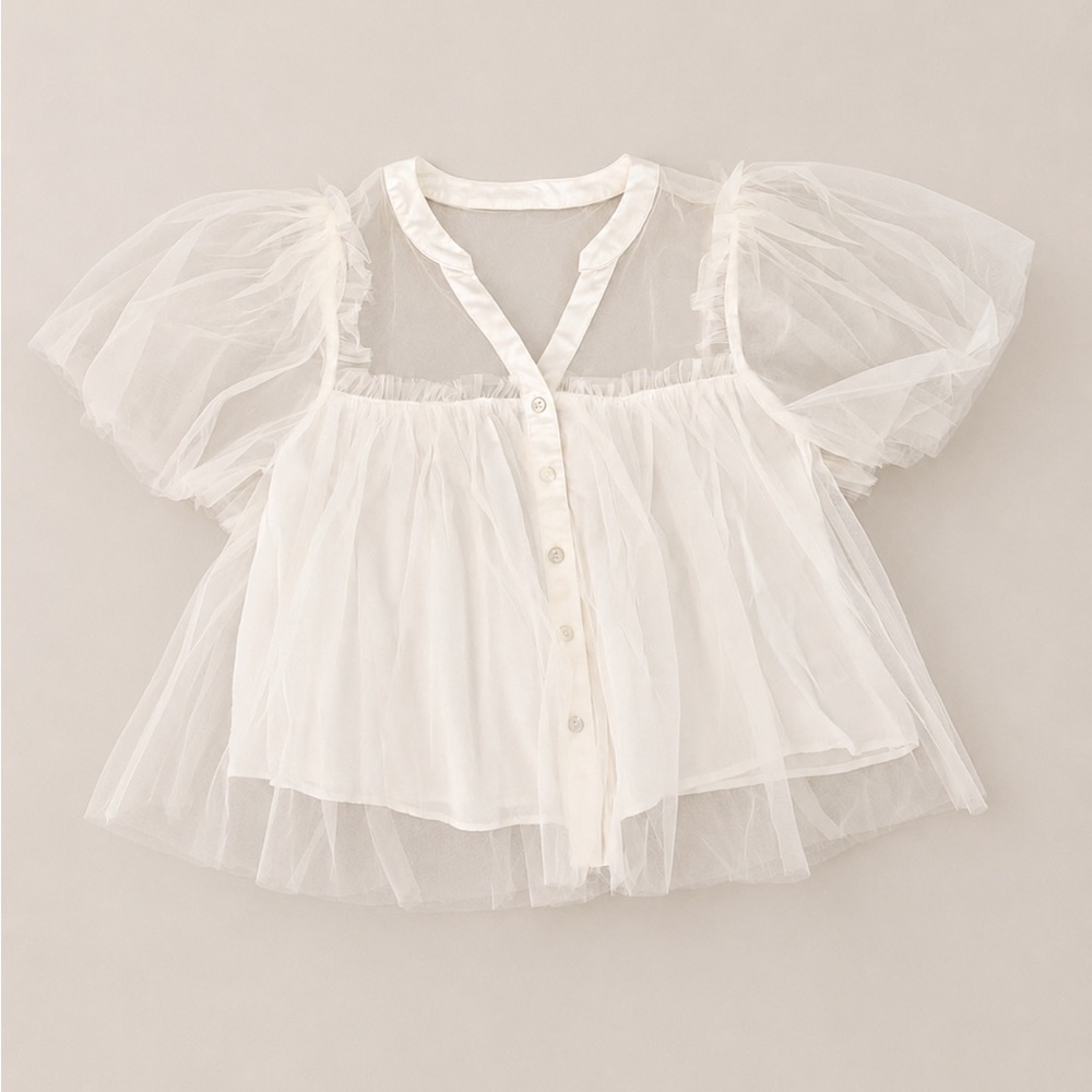 Sunday in Brooklyn Soft White Chiffon Blouse from Anthropologie - Picture 2 of 3